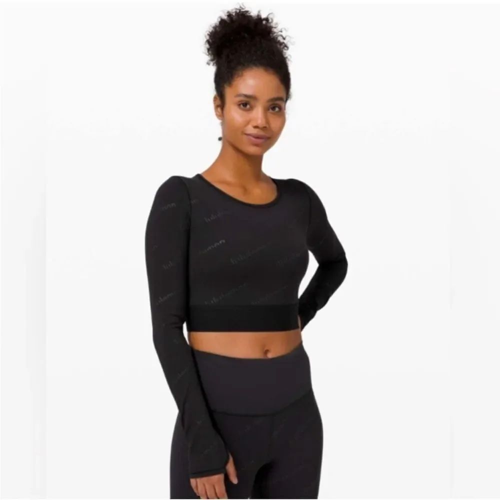 Lululemon Wunder Train Crop LS Emboss - Picture 3 of 5